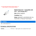 thumbnail image 2 of Washer Reservoir - Compatible with 2011 - 2016 Honda CR-Z 2012 2013 2014 2015, 2 of 2