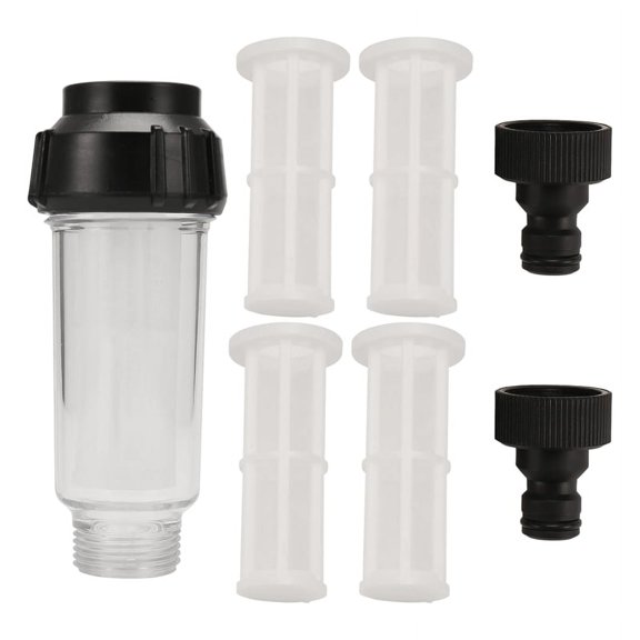 Water Filter Garden Hose, 3/4 Inch Pre-Filter Set with 5 Inserts 2 Quick Adapters