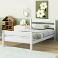 thumbnail image 2 of BTMWAY Twin Platform Bed Frame, Heavy Duty Wood Platform Bed Frame with Headboard and Footboard, Modern Twin Size Bed Frame for Kids Teens Adults, No Box Spring Needed, White, 2 of 11