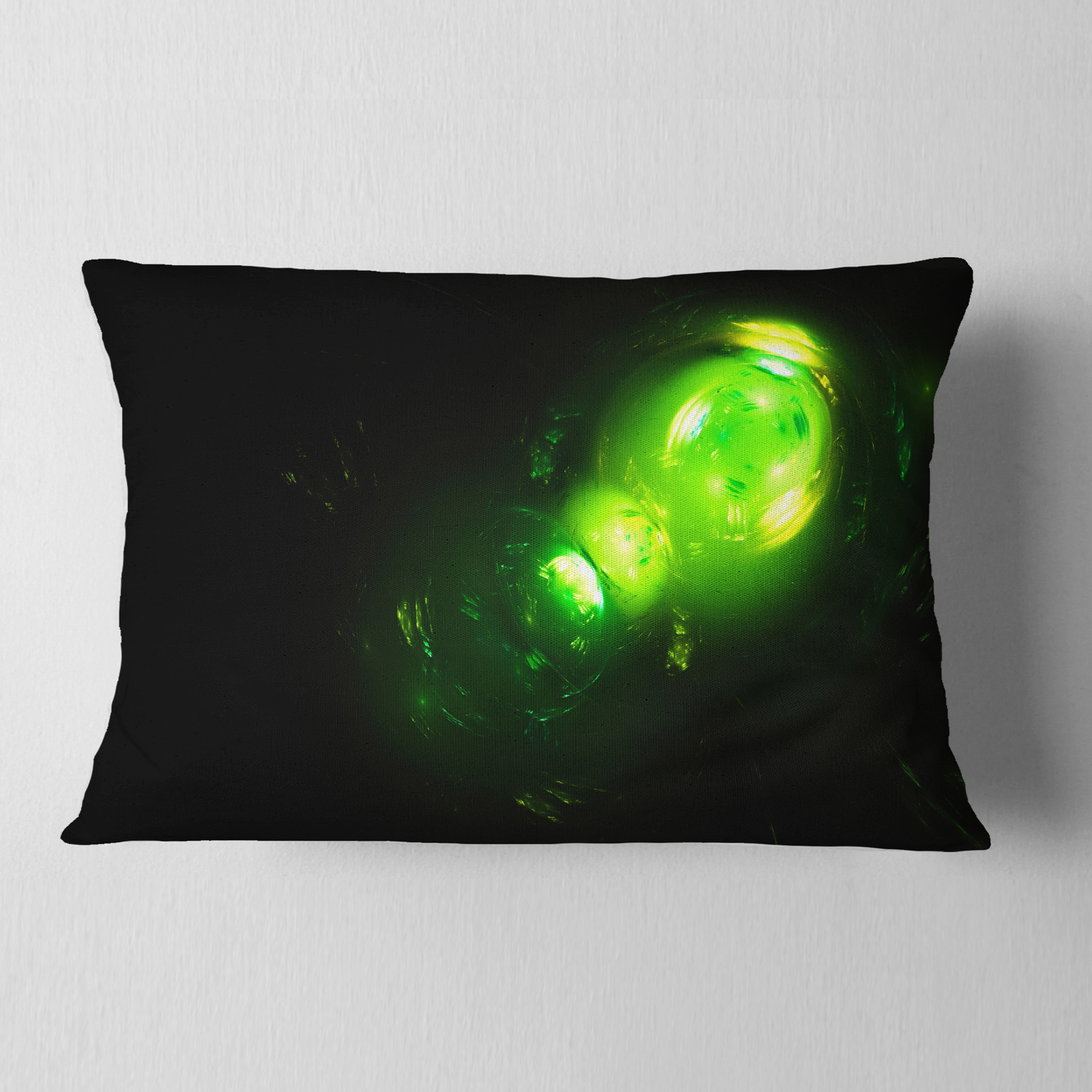 Designart Air Bubbles Under Water - Abstract Throw Pillow - 12x20