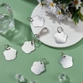 thumbnail image 5 of 60Pcs 2 Style Aluminum Alloy Pendants Pet Dog and Cat Tags Dog Paw Prints Charms Iron Split Key Rings Silver 35x33x1mm Hole: 3.7mm 15x22mm 30pcs/style, 5 of 7