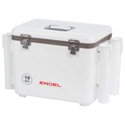 ENGEL 19 Qt Leak-Proof Insulated Drybox Cooler with 4 Rod Holders - Tan