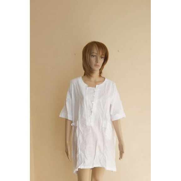 Yuzao Women´s Assymetrical Dress Size 2XL RUNS SMALL White