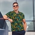 thumbnail image 4 of Balery Jungle Leopard Yellow Camisa Polo de Hombre con Estampado, de Manga Corta y Tejido Medio, Camisa Tipo Golf Polo-Small, 4 of 6