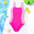 thumbnail image 4 of Ramiter Swimsuit for Girls Girls Swimsuit One Piece Swimsuits Solid Ruched Bathing Suit for Girls Full Coverage Modest Padded Swimwear Red,11-12 Years, 4 of 4