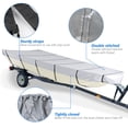 thumbnail image 5 of Waterproof Boat Cover, Trailerable Boat Cover 210D Heavy Duty Bass Boat Covers, 14FT All-Weather Mooring Cover Outdoor Protection Fits V-Hull, Tri-Hull, Runabout, Grey, 5 of 8
