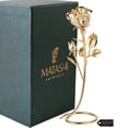 thumbnail image 2 of Everlasting 7.5" 24K Gold Plated Long Stem Rose Flower with Premium Crystals, Gift for Christmas, New Year, Valentines Day, Anniversary, Birthday and More for Girlfriend, Mom, Wife, 2 of 7