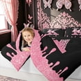 thumbnail image 3 of meiyoeat Leopard Print K Initial Full Size Comforter Sets for Girls Kids, Bow Monogram Bedding Comforter Set, Pink Black, Black Reversible, 3 Pieces, 1 Comforter and 2 Pillowcases, 3 of 6