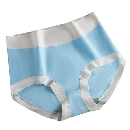 Womens Bikini Underwear Women s Cotton Underwear  Laides Lightweight & Breathable Panties  Mid-Waist Soft Underpants Briefs  Available in Plus Size Tummy Panties for Women Blue L