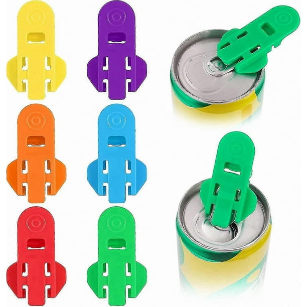 6-Pack Manual Can Openers with Color-Coded Handles, Plastic Soda and Beverage Can Opener for Easy Use
