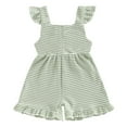 thumbnail image 4 of CAICJ98 Toddler Baby Summer Clothes Cute Bow Sleeveless Romper Striped One Piece Jumpsuit Shorts Overalls Outfits (18-24 Months,Light Green), 4 of 7