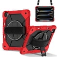thumbnail image 1 of Funda Resistente a Golpes para iPad Pro 13 2025 / 2024, Silicona Anti Caída + Capa Protectora de PC con Asa Giratoria de 360°, Soporte, Correa para el Hombro, Rojo, 1 of 8