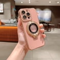 thumbnail image 2 of SaniMore Case for iPhone 13 Pro, Love Heart Electroplated Bumper with Diamond Pattern 360 Rotating Ring Stand Lens All-inclusive TPU Stylish Shockproof Full Protection for iPhone 13 Pro, Pink, 2 of 13