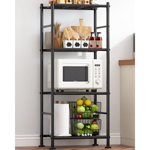 Organizador de estantes Storage Shelves Sakugi de 4 niveles, metal negro