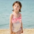 thumbnail image 6 of WUXIAN Toddler Girl Swimwear One Piece Bathing Suit Bow Bikini Tankini Infant Swimwear With Hat Swim Wear,Pink,7-8 Years, 6 of 9