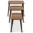 thumbnail image 3 of Reid Mid-Century Modern Wood Nesting Tables in Walnut (Set of 3), 3 of 7