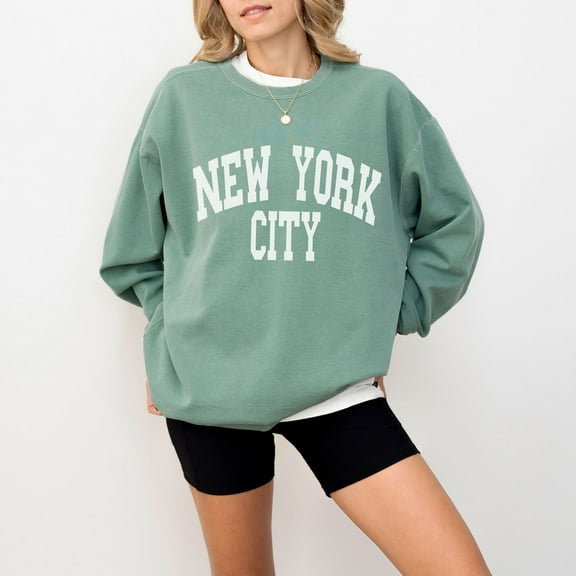 NYC Sweatshirt, New York City Sweatshirt, Trendy Varsity Sweatshirt, Aesthetic College Crewneck, Oversized Sweater, NYC Crewneck, NY Shirt Tshirt All Size S-5XL