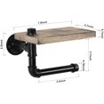 thumbnail image 4 of Bathroom Toilet Paper Holder Wood Shelf Rustic Tissue Roller Dispenser, 4 of 5