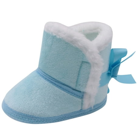 

MIASHUI Girls Booties Christmas Toddler Baby Winter Warm Soft Warm Shoes Prewalker Blue 6-9 Months