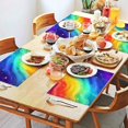 thumbnail image 2 of Rainbow Tie Dye Wave Pattern Summer Placemats Table Placemats Set Of 4-Linen Kitchen Washable Placemats Table Mats 11.8"x17.7" Non-Slip Heat Resistant, 2 of 6