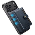thumbnail image 2 of For iPhone 17 Pro 6.3" 2 in 1 Detachable Back Cover Wallet Case, With Card Holder Leather Pocket Slim Phone Case,Blue,For iPhone 17 Pro, 2 of 6