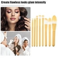 thumbnail image 3 of Unique Bargains 8 Pcs Travel Blending Makeup Brush Set Foundation Contour Concealer Blusher Brush Yellow, 3 of 6