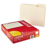 Universal Top Tab Manila File Folders, 1/3-Cut Tabs, Assorted Positions, Letter Size, 11 pt. Manila, 100/Box -UNV12113
