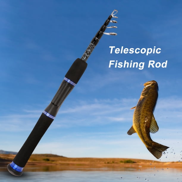 Caña De Pescar Telescópica Caña de pescar de fibra de carbono, mango cómodo de EVA para pesca en agua dulce y salada