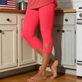 thumbnail image 5 of Womens Yoga Pants High Waist Hollow Out Stretchy Compression Gym Yoga Women's Pants Watermelon Red L, 5 of 8