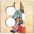thumbnail image 4 of Metal Light Switch Plate Cover Cute Doberman Hipster Outfit Beige DOG022, 4 of 13