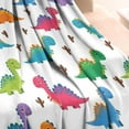 thumbnail image 3 of White Dinosaurs Colorful Cacti Pattern Blanket,Comfortable Soft Flannel Throw Blanket,All Season,Warm Lightweight Blankets for Sofa Bed Couch Living Room Chair,30"x40", 3 of 4