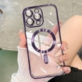 thumbnail image 3 of Funda de carga inalámbrica magnética de lujo para iPhone 14 Plus, 13, 12, 11 Pro Max, XR, X, XS Max, cubierta de silicona suave chapada, 3 of 4