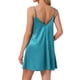 thumbnail image 3 of Noche de inspiración para mujeres, camisón de lencería con encaje, vestido de dormir de satén sedoso, babydoll, cami, pijama corto 2XL verde, 3 of 6