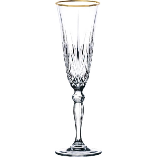 Lorren Home Trends Siena 6 Oz Crystal Flute Set Of 4 Walmart Com Walmart Com