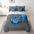 thumbnail image 2 of Manfei Boys Sport Theme 7-Piece Twin Bedding Sets,Teens Basketball Gamer Bedding Comforter Set,Blue Gray Sheet Sets For Teens,Luxury Bedroom Decor Reversible, 2 of 8