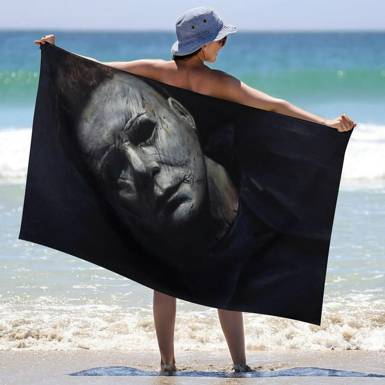 Halloween Michael Myers Beach Towel Microfiber Soft Absorbent Quick Dry Bath Towels 130x80cm for Kid Adults for Bathroom Shower Guests Pool Swimming Gym Camp Holiday Walmart