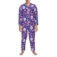 thumbnail image 3 of Kdxio Skull mushroom rainbow Men’s Pajama Set Pajamas For Men 2 Piece PJ Set with Men Pajama Pants and Long Sleeve T-Shirt Lounge Set-X-Large, 3 of 7