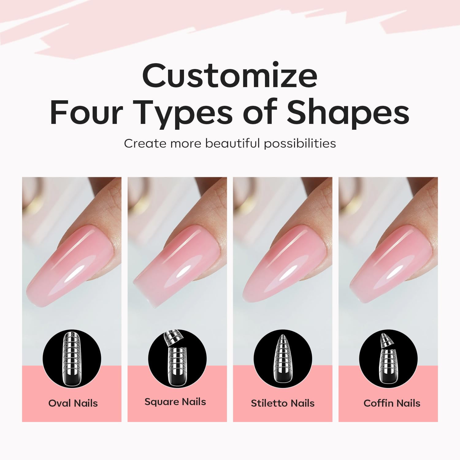 modelones Poly Gel Nail Kit 6 Colors with 8 W Nail Lamp Nail Extension Gel Kit Nude Clear Pink Natural Complete Starter Kit for Beginner Nail Thickening Solutions DIY at Home for Women