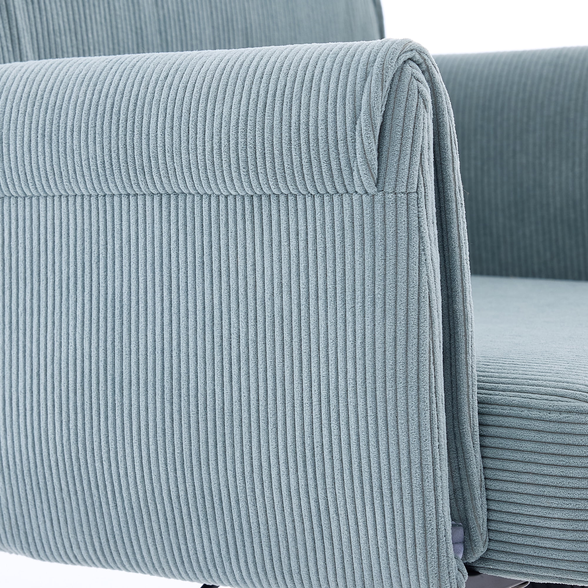 Leumius Mid-Back Liftable Office Chair with Striped Fabric and Ergonomically Designed Accent Chairs for Office Bedroom Dressing Table Blue
