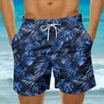 thumbnail image 2 of BiZtdJrK Men's Board Shorts Drawstring Elastic Waist Beach Shorts Fashion Palm Trees Print Trunks Bathing Suits with Pockets Summer Holiday Outfits Multicolor XL, 2 of 6