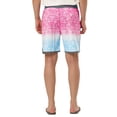 thumbnail image 3 of Unique Bargains Men's Summer Elastic Waistband Contrast Color Printed Beach Boardshorts 28 Pink Blue, 3 of 6