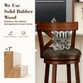 thumbnail image 5 of MF Studio 30" Wood Swivel Bar Height Stool with back Set of 4, Farmhouse Upholstered Pub Chair with Extra Large Seat & X-shaped Back, Cherry, 5 of 9