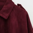 thumbnail image 6 of yardsong Women's Faux Leather Jacket Long Sleeve Zipperd Motorcycle Bomber Jackets Lightweight Bubble Hem Suede Outerwear Wine,L, 6 of 7