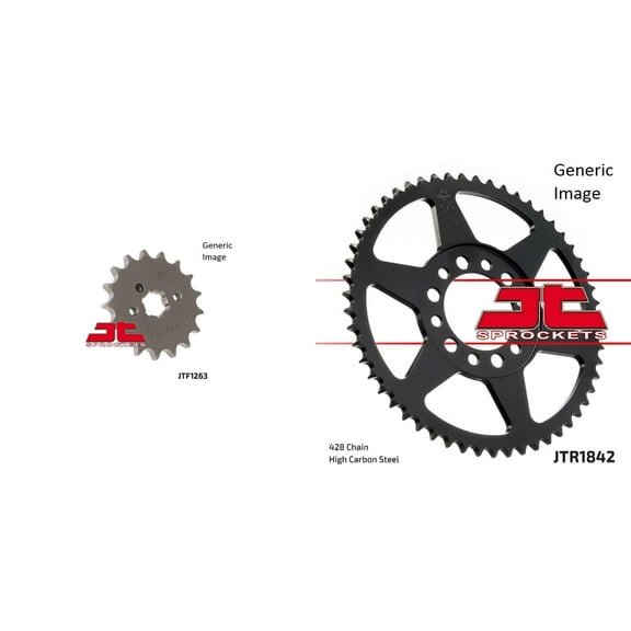 JT SPROCKETS Front and Rear Steel Sprocket Kit for OffRoad YAMAHA TT225 1986-1987