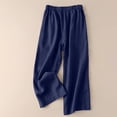 thumbnail image 4 of Outfmvch Flowy Pants for Women Trousers with Pockets 2026 Trendy Flowy Lounge Trousers Vintage Baggy Beach Trousers Drawstring Pedal Pushers for Women Gaucho Pant Flowy Lounge Blue M-3XL, 4 of 4