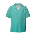 thumbnail image 3 of Cauagu Turquoise Glitter Men's Short Sleeve Button Down Hawaiian Shirt for Men Bowling Shirts Casual Summer Beach Shirt,Medium, 3 of 6