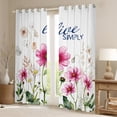 thumbnail image 2 of Homewish Floral Flower Daisy Curtains Pack of 2 (42x84 Each) for Girls Female Teens,Spring Graden Curtains Blackout,Pink Green Bedroom Curtains,Luxury Bedroom Decor, 2 of 6