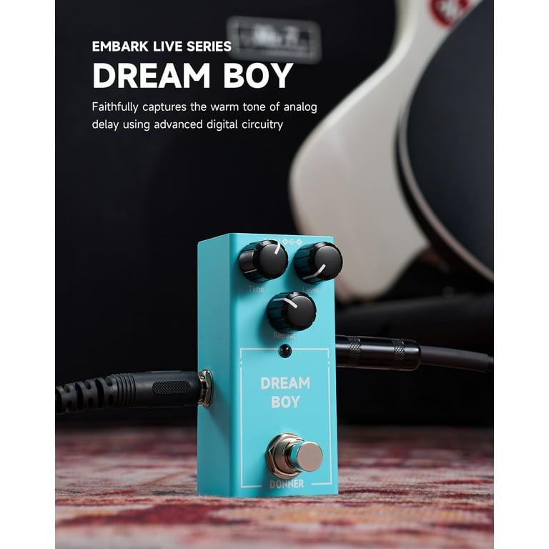 Donner Guitar Delay Pedal, Yellow Fall Analog Delay Guitar Effect