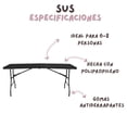 thumbnail image 4 of Mesa Plegable 180cm Rectangular Negra para Jardín Terraza y Eventos 3 Piezas, 4 of 6