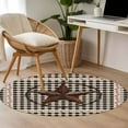 thumbnail image 5 of Retro Mottled Round Area&nbsp;Rug 3ft Country Star Farmhouse Black Buffalo Plaid Non-Slip&nbsp;Washable Circle Rugs Soft Felt Indoor Floor Mat for Bedroom Kitchen Living Room Bathroom, 5 of 9